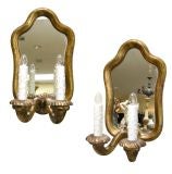 Pair Giltwood & Mirror 2-Lite Sconces (GMD#2145)