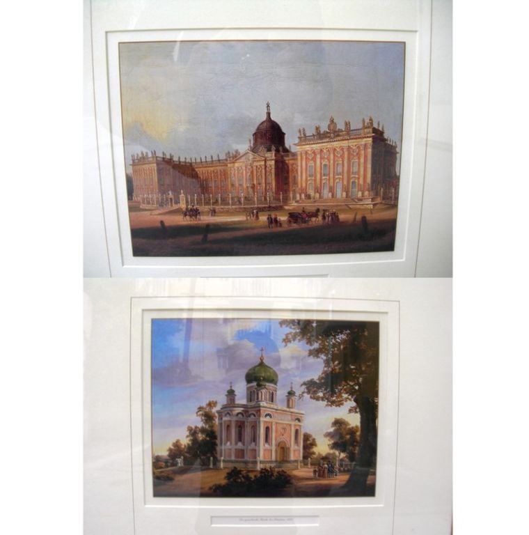 Unknown Set of 4 Frames w/12 Mounted Architectural Images (GMD#1601) For Sale