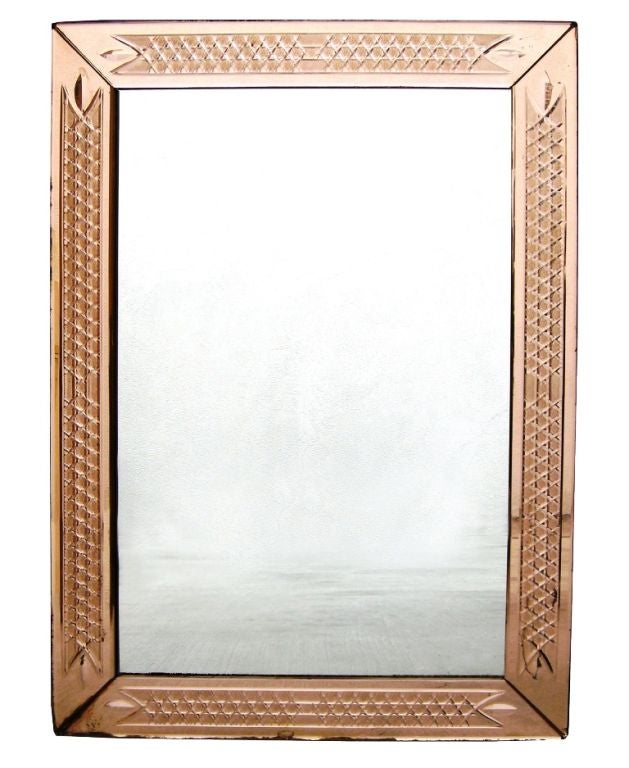 Pair Murano Etched Glass Mirrors (GMD#2118)