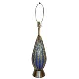 WHIMSICAL  SINGLE  GOLD  STRIPED  MURANO  LAMPS