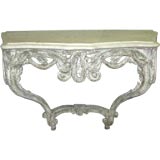 FRENCH WALL CONSOLE WITH CARRARA MARBLE TOP
