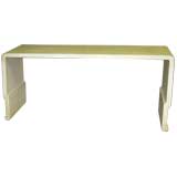 MODERN  WATERFALL PARCHMENT  CONSOLE TABLE