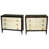 PAIR OF MACASSAR AND PARCHMENT  DRESSERS