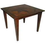 OCASSIONAL TABLE WITH BOLD PARQUETRY WOOD WORK