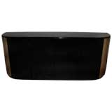 HALF OVAL BLACK AND GREEN BUFFET/CREDENZA