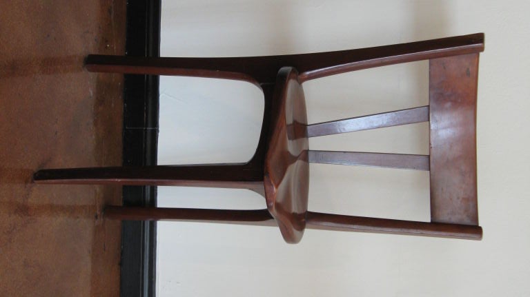 SINGLE THREE LEGS WALNUT CORNER CHAIR