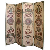 HAND PAINTED FOUR PANELS SCREEN