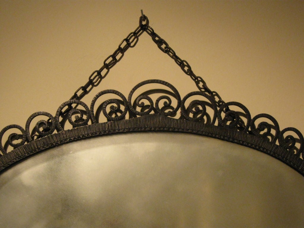 French Wrought Iron Oval Mirror