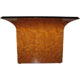 MODERN  BURL WOOD CONSOLE TABLE IN THE MANNER OF MILO BAUGHMAN