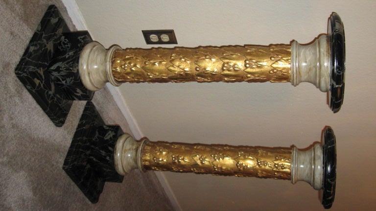 PAIR OF HAND CARVED WOOD PEDESTALS