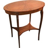 LOUIS XV STYLE OVAL OCCASIONAL SATINWOOD TABLE