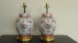 PAIR OF FRENCH SAMSON  PORCELAIN TABLE LAMPS