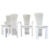 SET OF FOUR  WOOD DINING CHAIRS BY COSTANTINI