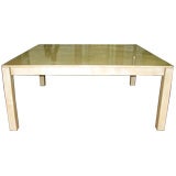 GOAT SKIN AND BRASS DINING TABLE BY KARL SPRINGER
