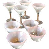 SET OF EIGHT GLASS PIECES BY DOROTHY THORPE