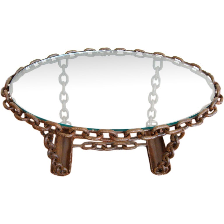OVAL OXIDIZE CHAIN COFFEE TABLE BY EMYAL