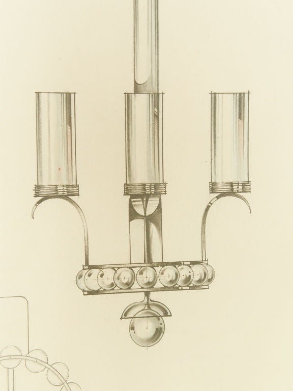 American 1930s Art Deco Curtis Lighting Co Original Ceiling Lamp Fixture Catalog Drawing
