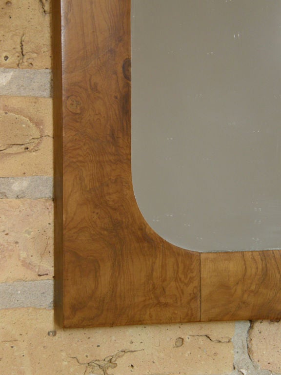 American Pair of burled wood wall mirrors