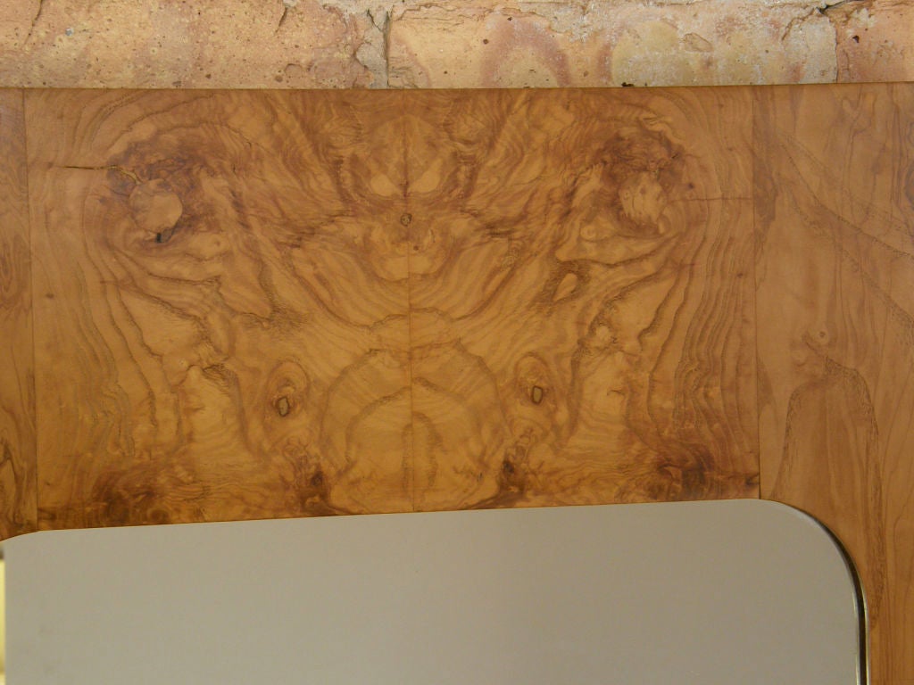 Late 20th Century Pair of burled wood wall mirrors