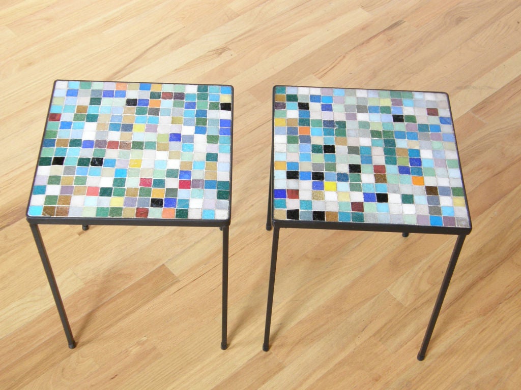 Italian glass tile tables