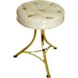 Brass and leather stool