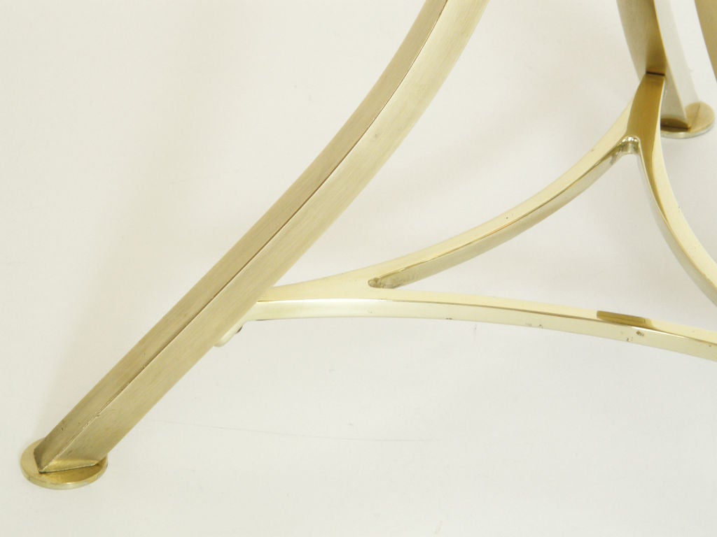 Brass and leather stool 2