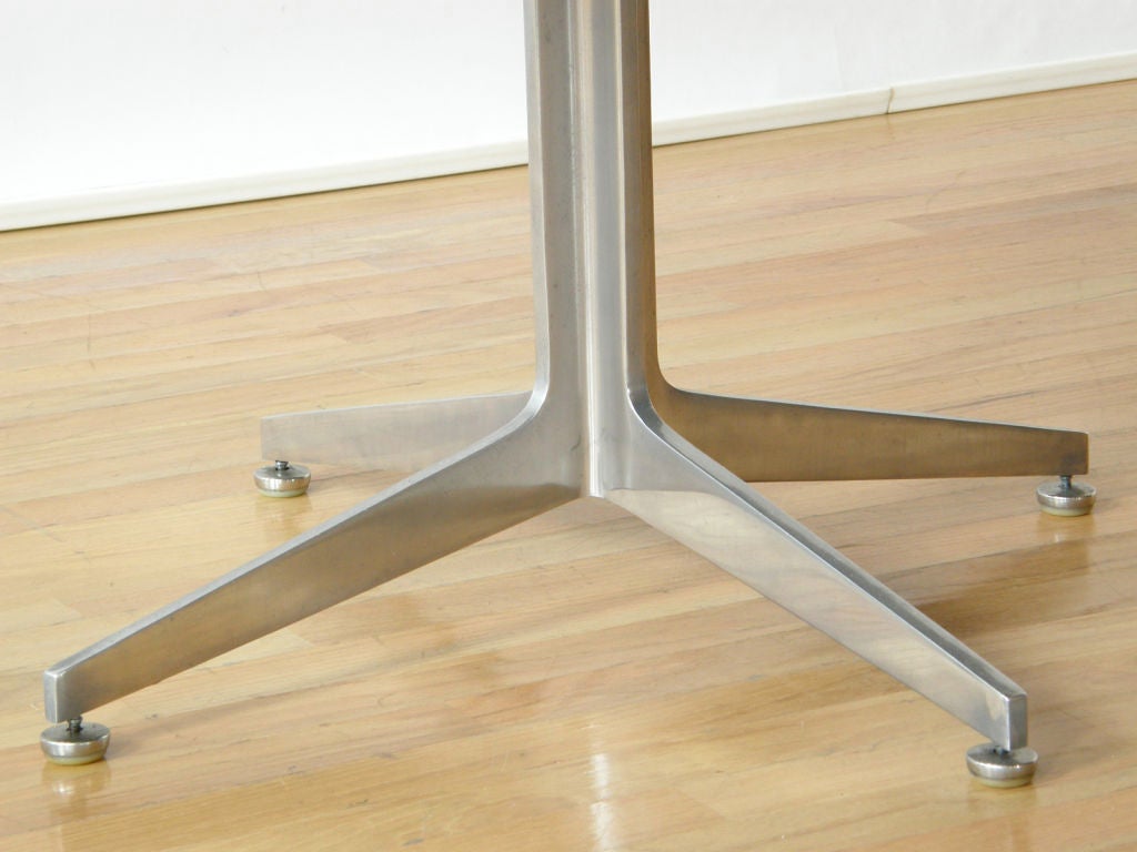 Mid-Century Modern Coffee Table with Aluminum Base Designed by Ward Bennett for Lehigh For Sale
