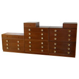 Modular mahogany case pieces