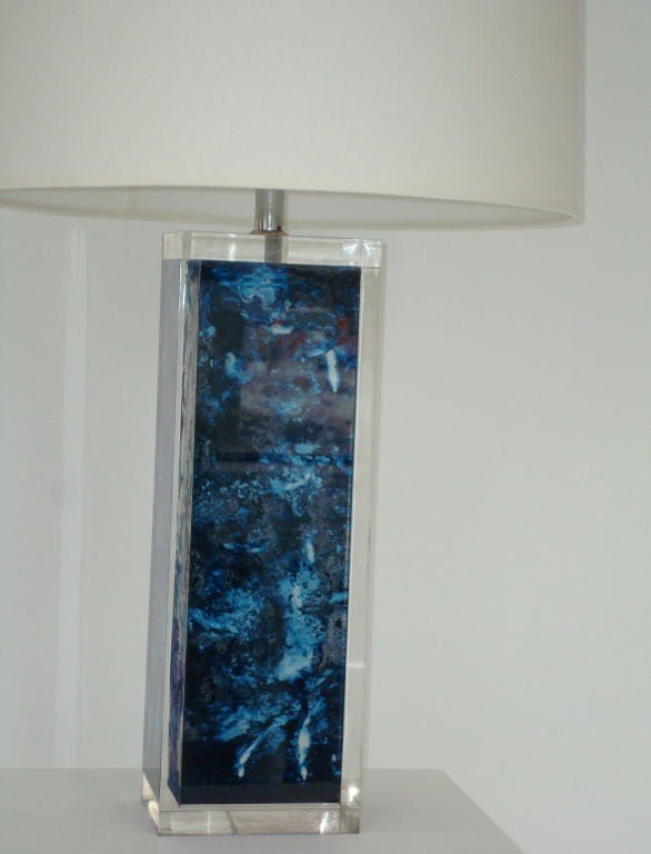 French Lucite Table Lamp