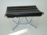 George Nelson Black Leather Catenary Ottoman