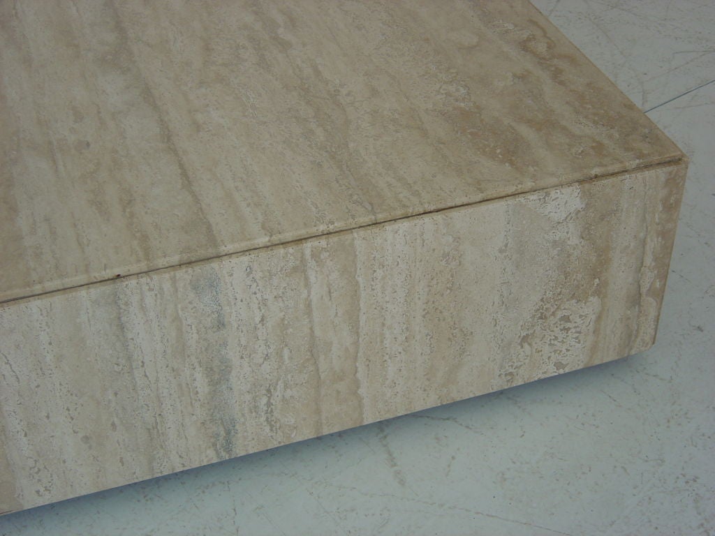Late 20th Century Travertine Coffee Table attributed to Milo Baughman