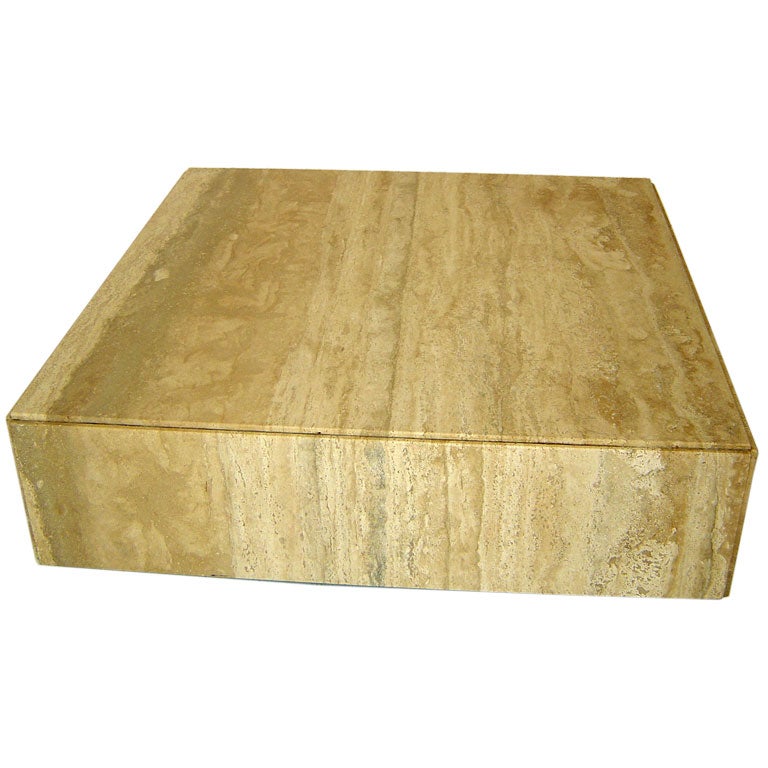 Travertine Coffee Table attributed to Milo Baughman