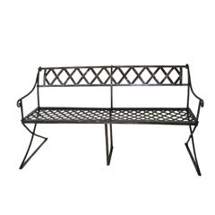 Antique French Handwrought Iron Garden Bench.