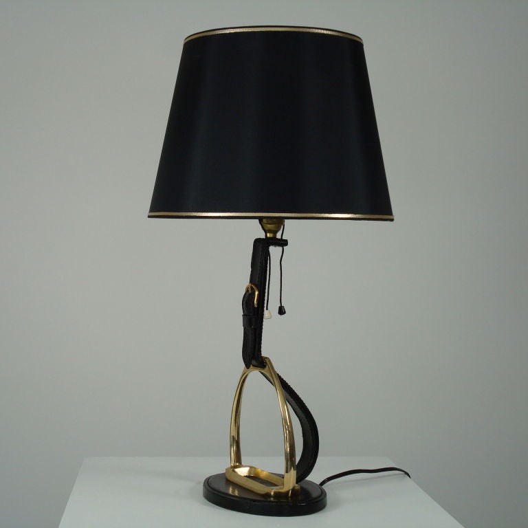  table lamp signed Hermes Paris. Very equestrian.