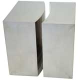 French Mirror Polished Steel Split Cube Table