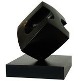 Sculpture in Black Granite Signed