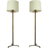 Pair of Gilded Iron French Floor Lamps by Ramsay