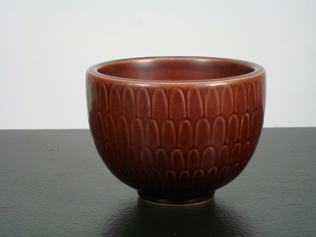 Nils Thorsson Marselis Maroon Glazed Ceramic Bowl