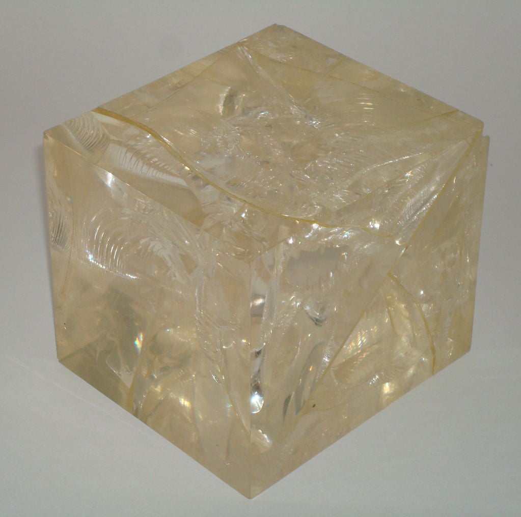 French Pierre Giraudon Fractal Resin Cube