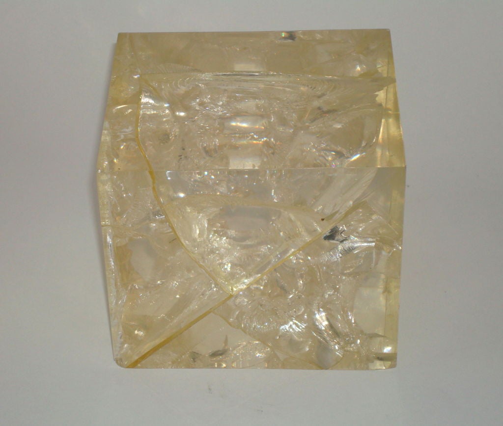 Mid-20th Century Pierre Giraudon Fractal Resin Cube