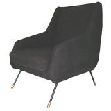 Italian Lounge Chair in Grey Wool