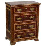 English 19th Century Oak And Bamboo Four Drawer Chest