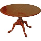 Antique Handcrafted English Round Pedestal Table.
