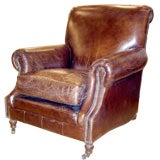Hand Distressed Leather Chair In The English Style