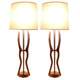 A pair of American Mid-Century Modern table lamps.