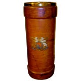 Charming 19th Century Leather Umbrella Stand