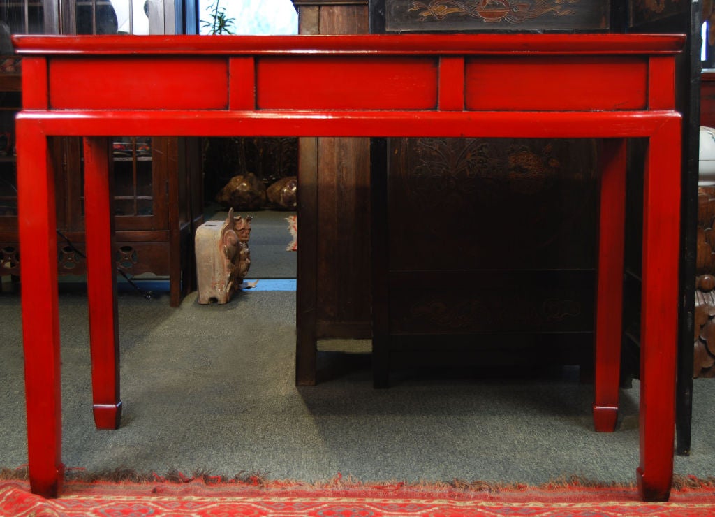 Chinese Red Lacquered Desk