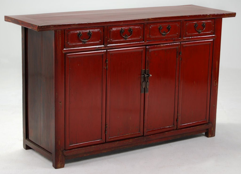 Red Lacquered Low Chest