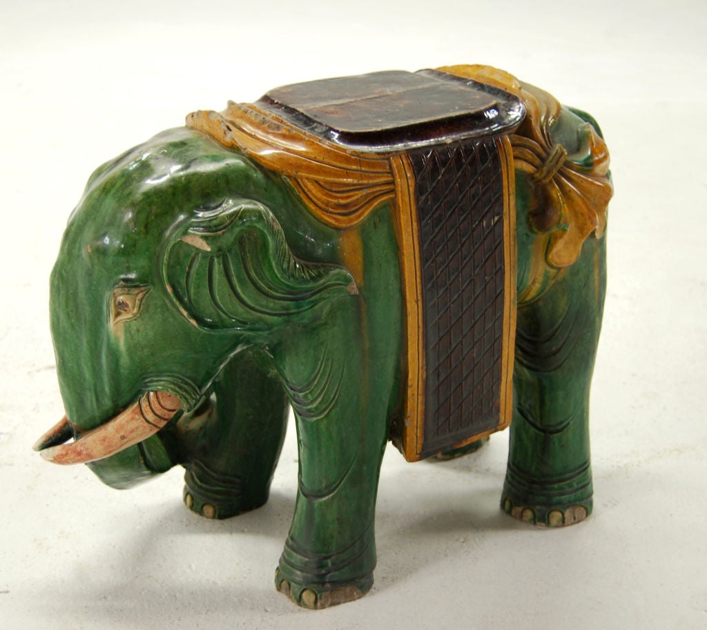 Chinese Ceramic Elephant Garden Stool