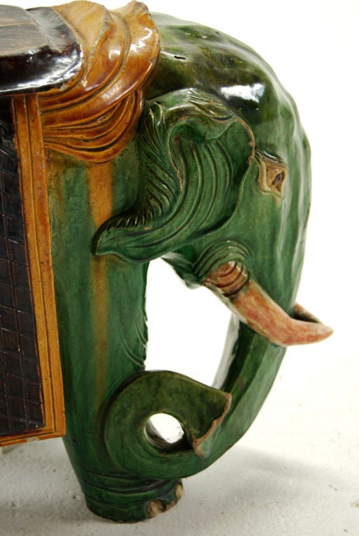 Ceramic Elephant Garden Stool 1